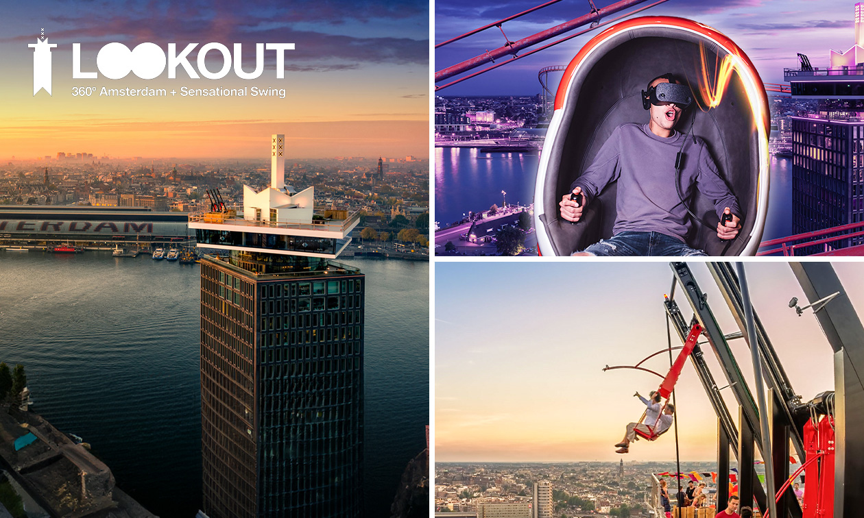 Entree voor A'DAM LOOKOUT + drankje of VR Ride