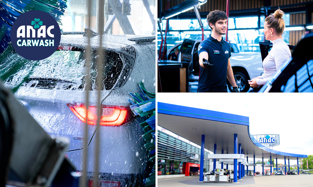 Autowasbeurt + evt. interieurreiniging bij ANAC Carwash