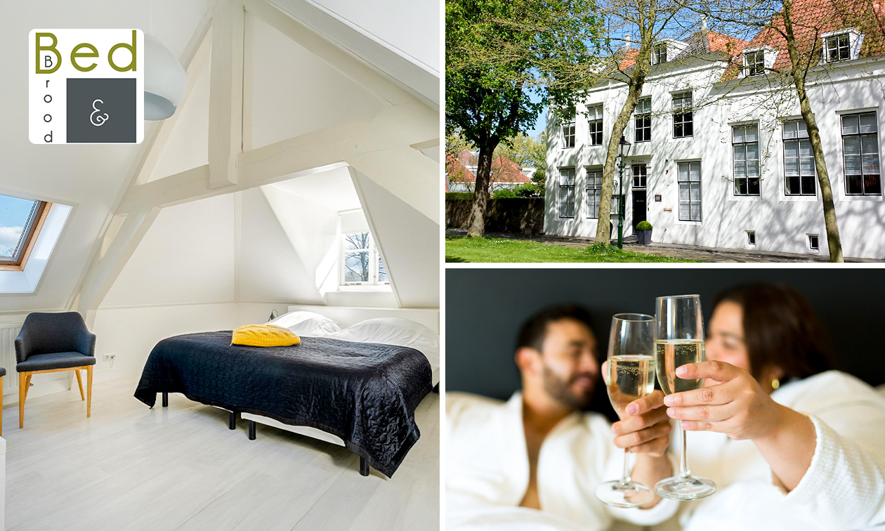 Overnachting(en) voor 2 + ontbijt + fles bubbels + late check-out