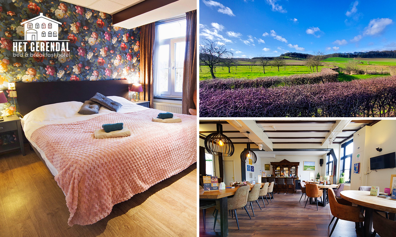 Overnachting voor 2 + ontbijt + koffie/thee en Limburgse vlaai in Schin op Geul