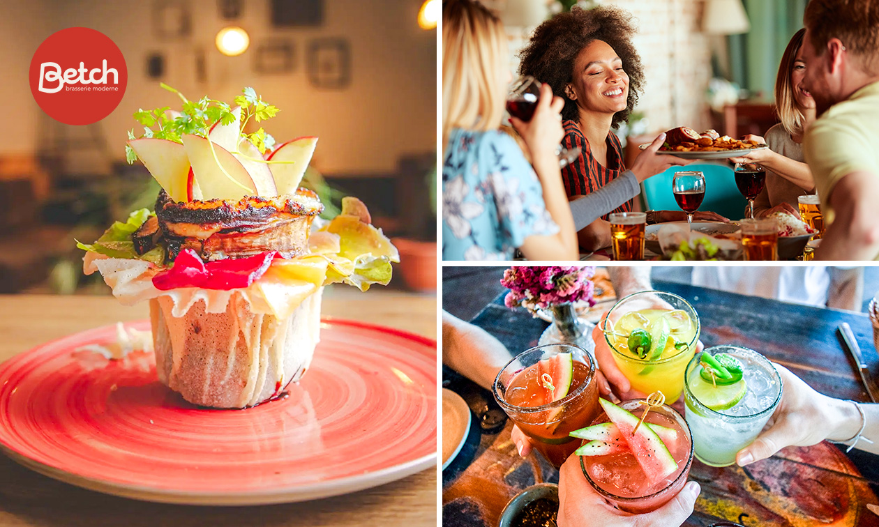 Menu en 2 ou 3 services à la carte + mocktail chez Betch