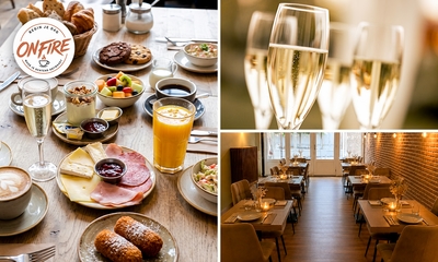 Ontbijt + glas cava of 4x wijn + 4x kaas