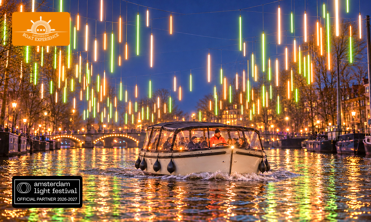 Rondvaart (75 min) tijdens Amsterdam Light Festival + evt. drankjes