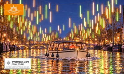 Rondvaart (75 min) tijdens Amsterdam Light Festival + evt. drankjes