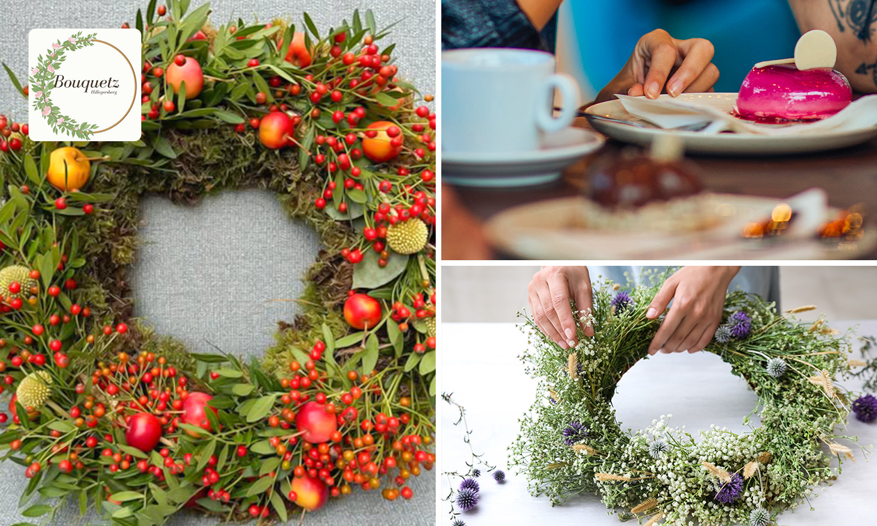 Workshop herfstkrans of pompoenbloemstuk maken (2 uur) + drinken en wat lekkers Workshop herfstkrans of pompoenbloemstuk maken (2 uur) + drinken en wat lekkers