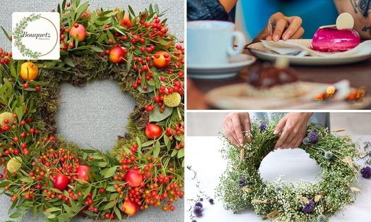 Workshop herfstkrans of pompoenbloemstuk maken (2 uur) + drinken en wat lekkers