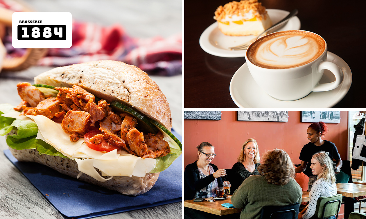2-gangen keuzelunch of koffie + gebak bij Brasserie 1884