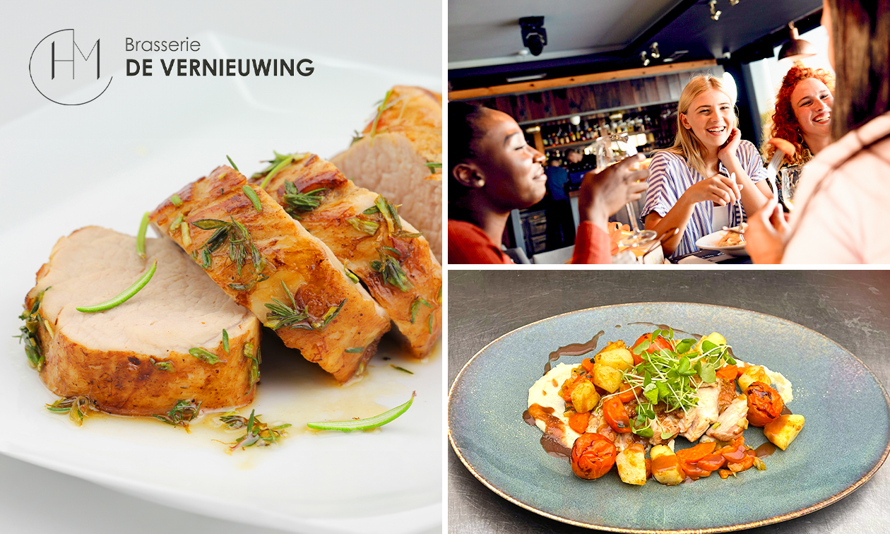 3-gangenlunch of -diner à la carte bij Brasserie De Vernieuwing