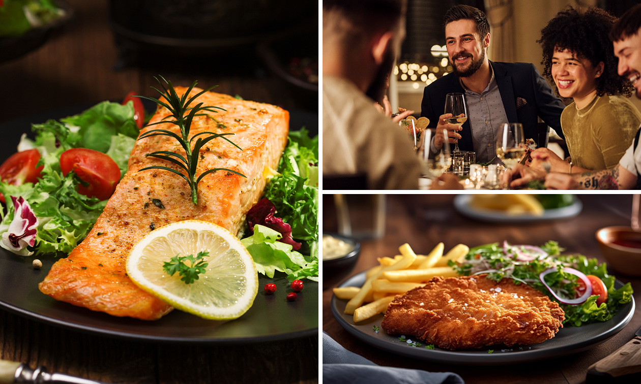 Schnitzel nach Wahl, Schweinelendchen oder Lachsfilet + Beilagen in Wuppertal