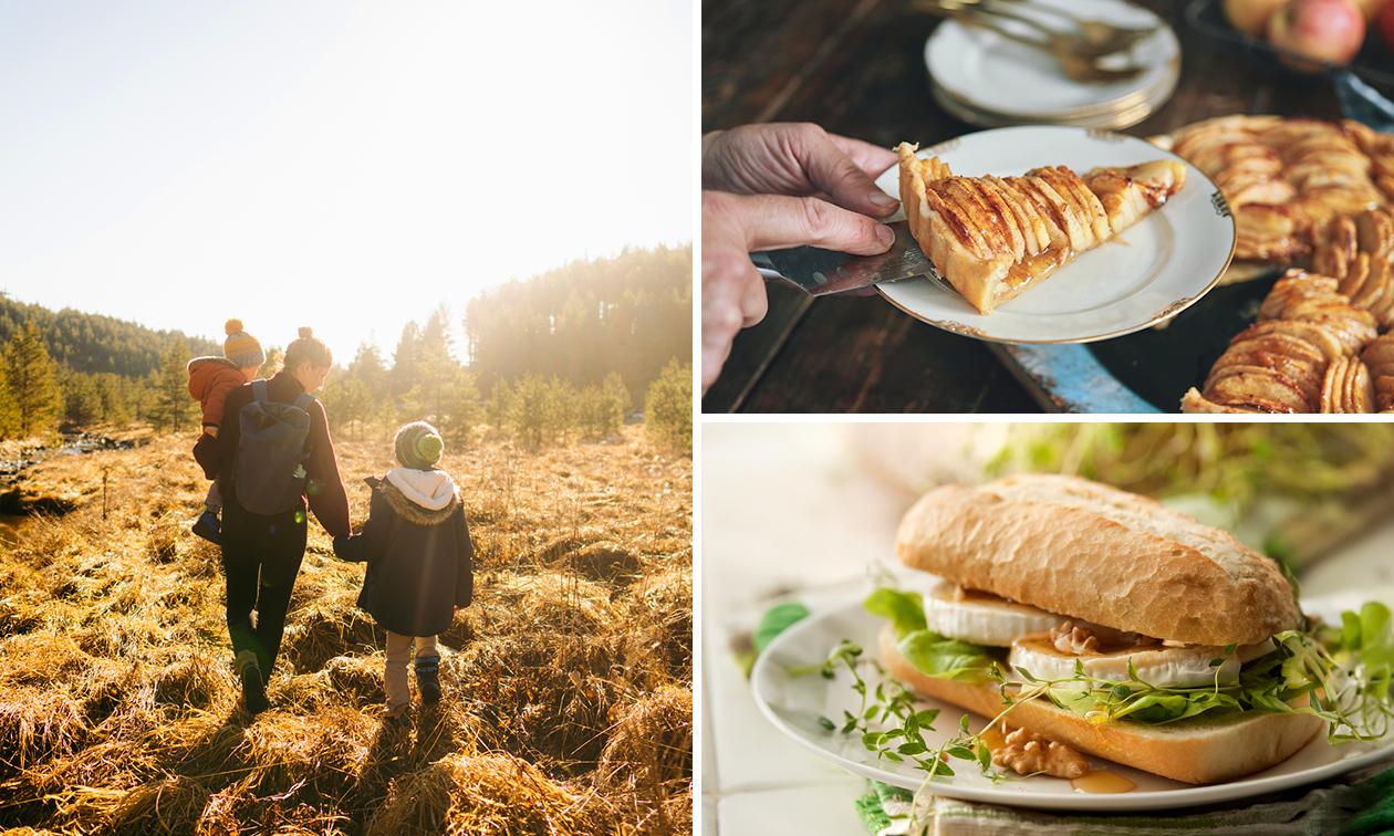 Wandelarrangement + warme drank + gebak + 2-gangenlunch