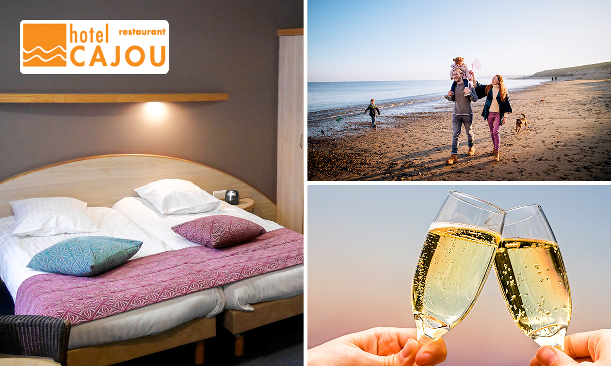 Overnachting voor 2 + ontbijt + glas cava + late check-out in De Panne