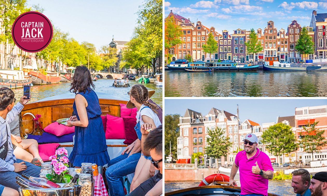 Rondvaart door Amsterdam (90 min) + evt. onbeperkt drinken
