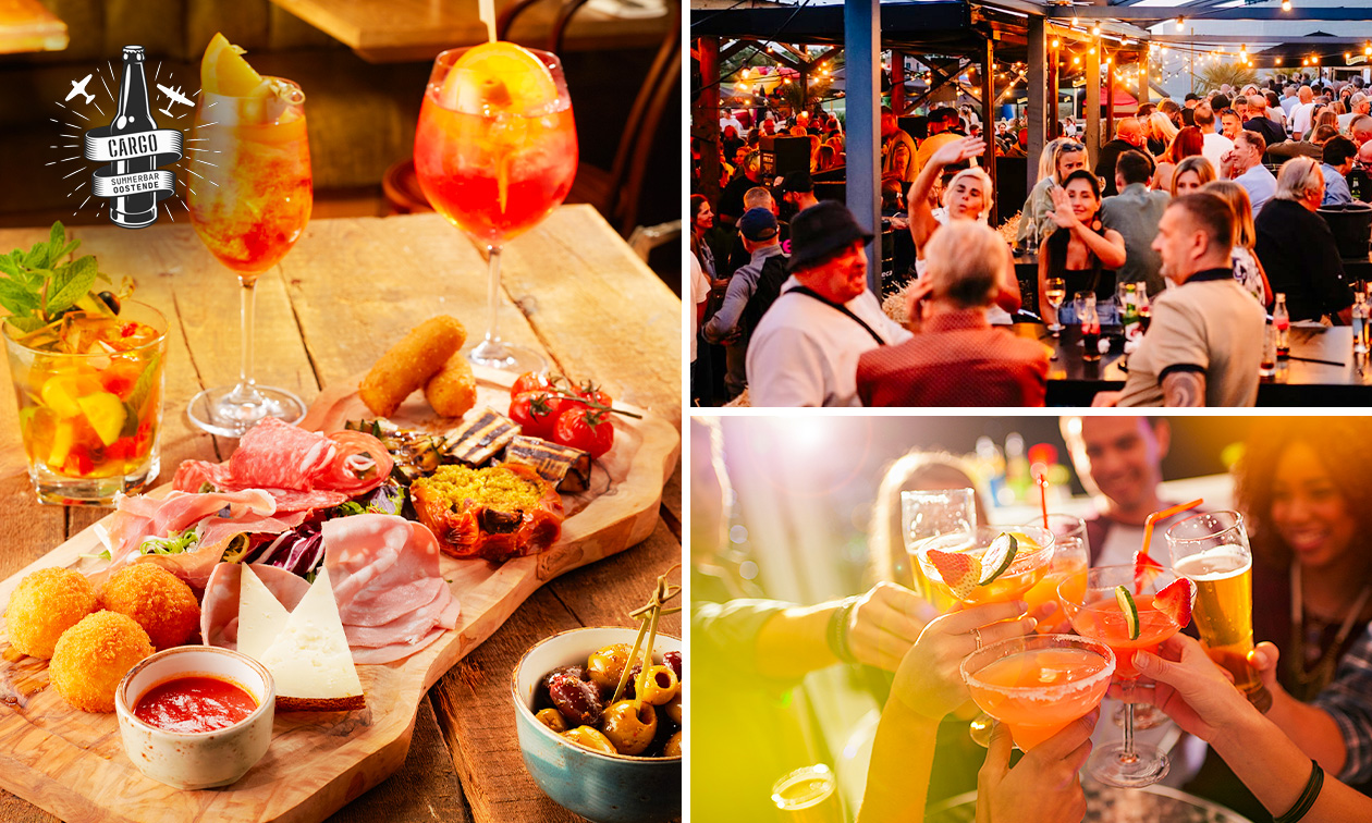 Borrelplank met warme tapas + cocktail bij het strand van Oostende