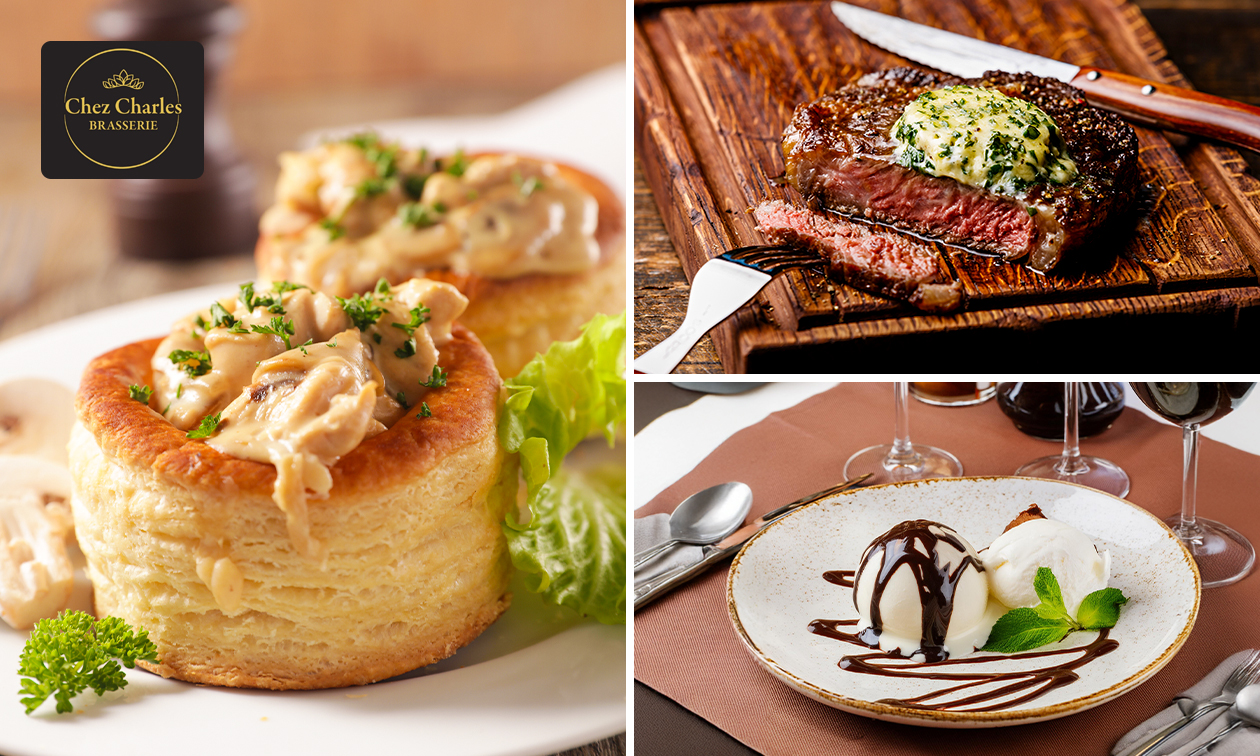 Menu en 3 services à la carte Chez Charles Brasserie