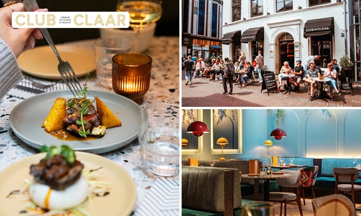 3-gangen shared dining-diner bij Club Claar in hartje Utrecht
