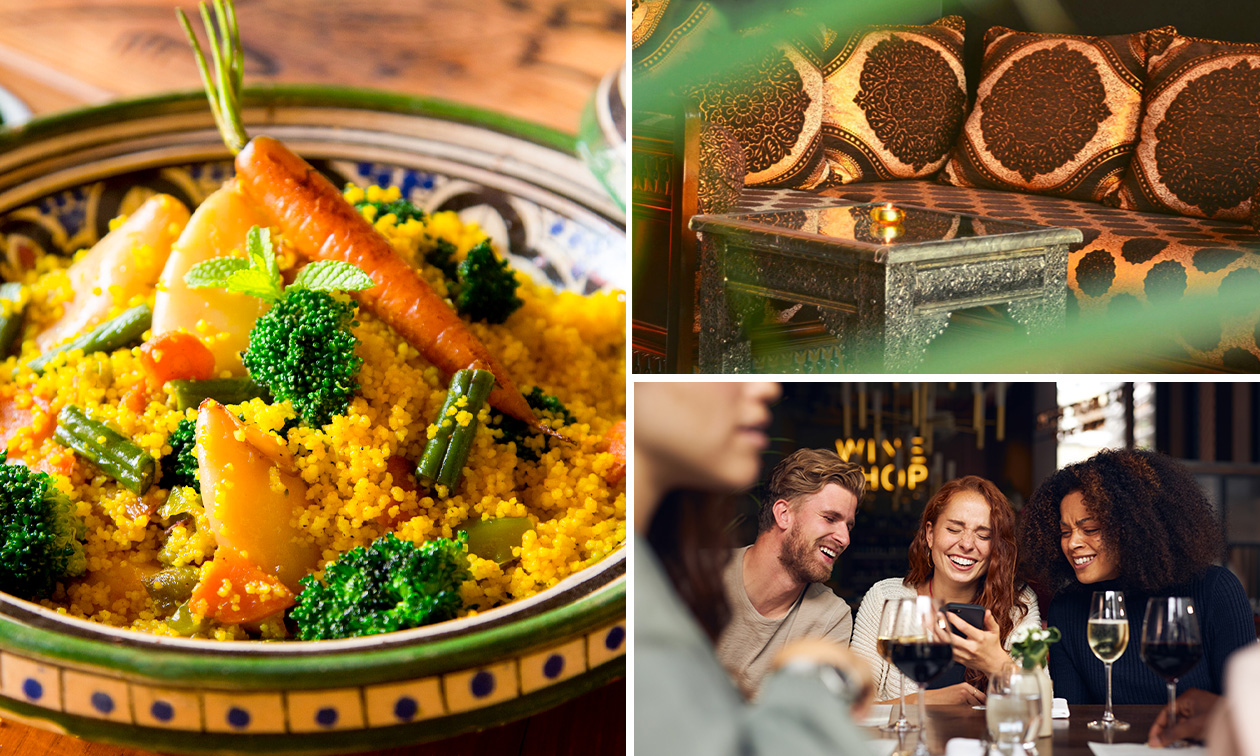Menu oriental en 2 ou 3 services à la carte + thé à la menthe au Couscous Gourmand