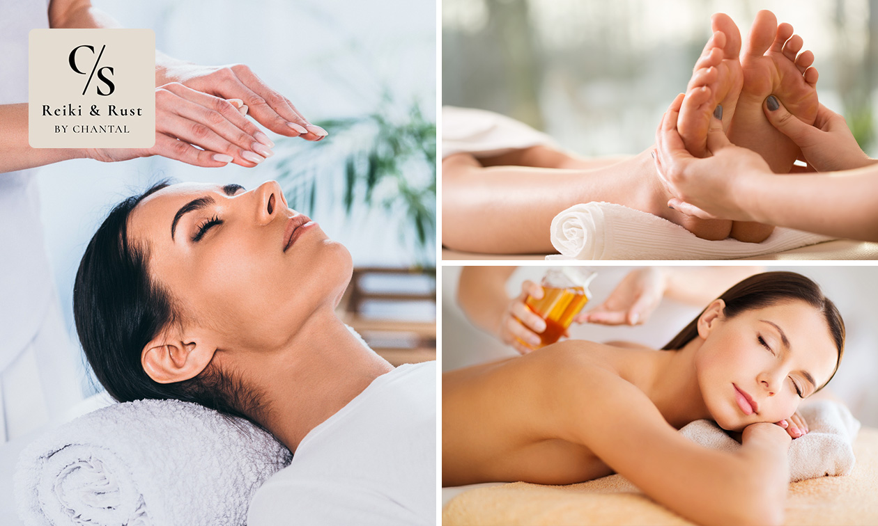 1 of 3 reiki- of voetreflexbehandeling(en) of aromatouch-behandeling (60 min)