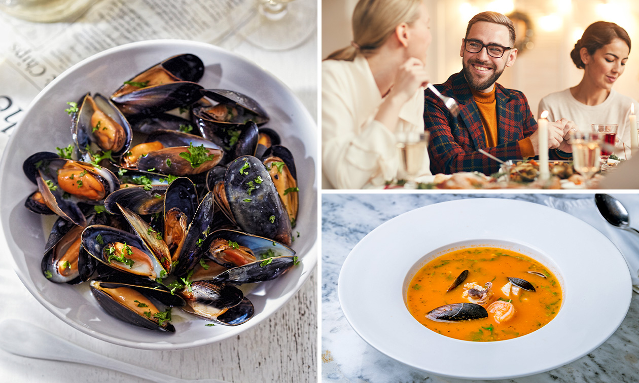 2-gangen mossellunch of -diner aan het strand van Blankenberge