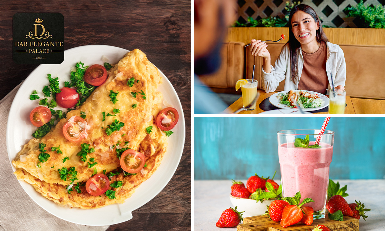 Marokkaans ontbijt-, brunch- of lunchgerecht + shake naar keuze