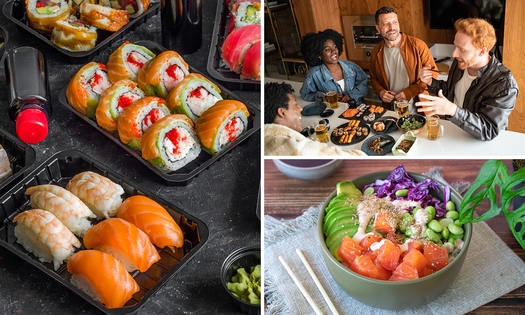 Pokébowl + frisdrank of sushibox (32 of 60 stuks) voor afhaal