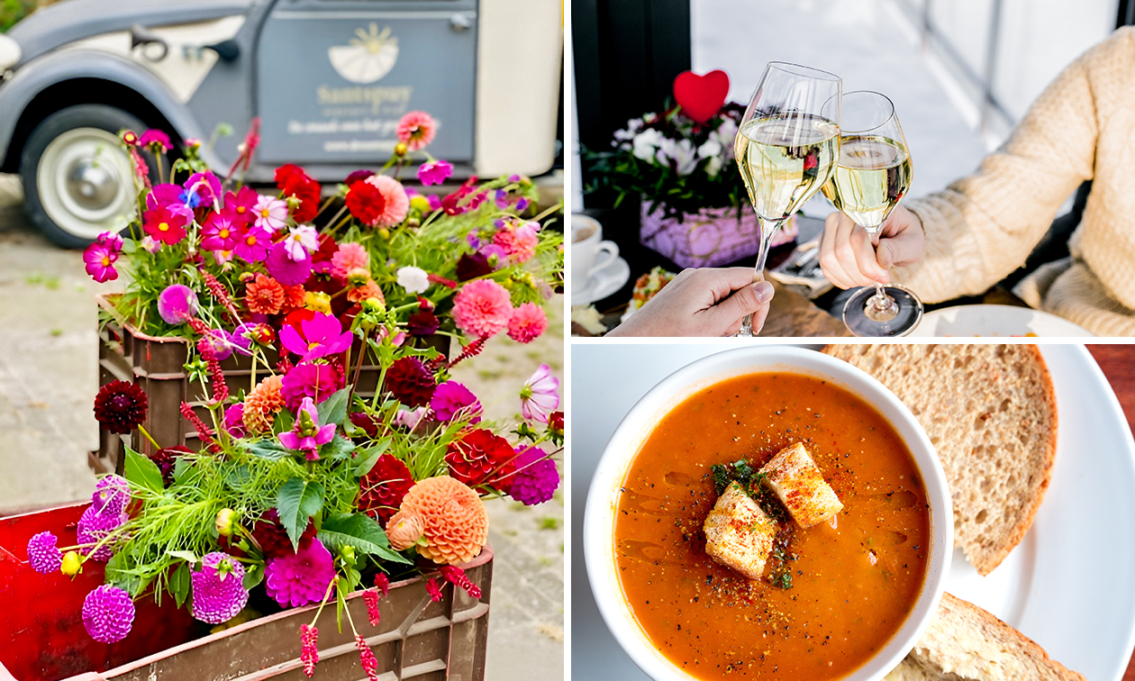 Pluktuinarrangement + hapjes en drankjes bij De Santspuy