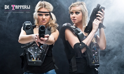 2 spellen lasergame + drankje bij de Tapperij Hengelo
