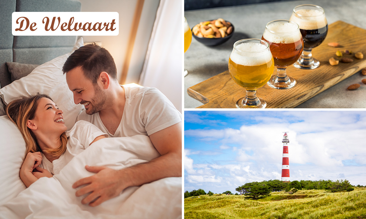 Overnachting(en) voor 2 + bierproeverij + hapjes + late check-out op Ameland