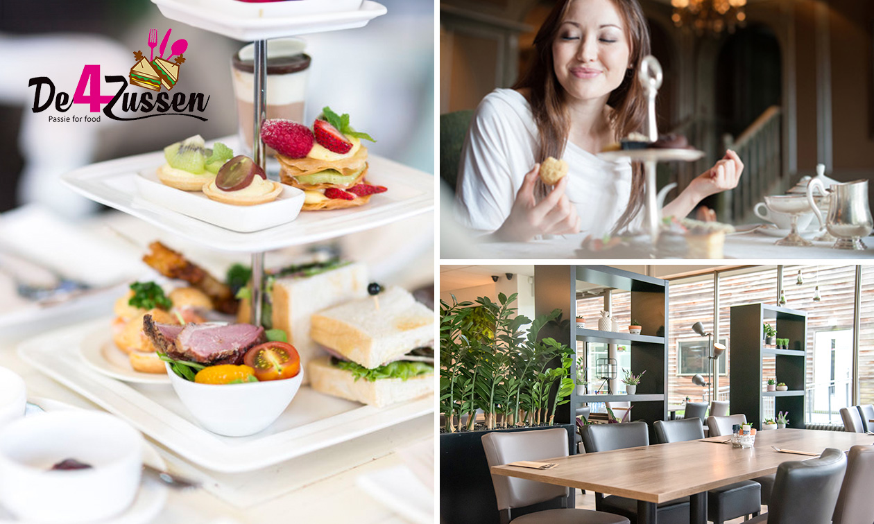 High tea + glas verse jus d’orange (1,5 uur) bij De4Zussen