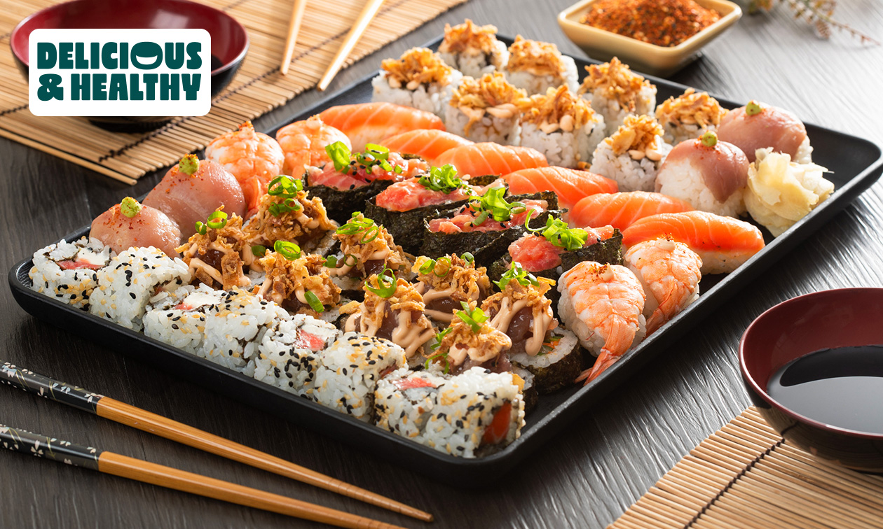 Sushibox (32 of 56 stuks) voor afhaal of thuisbezorgd van Delicious and Healthy