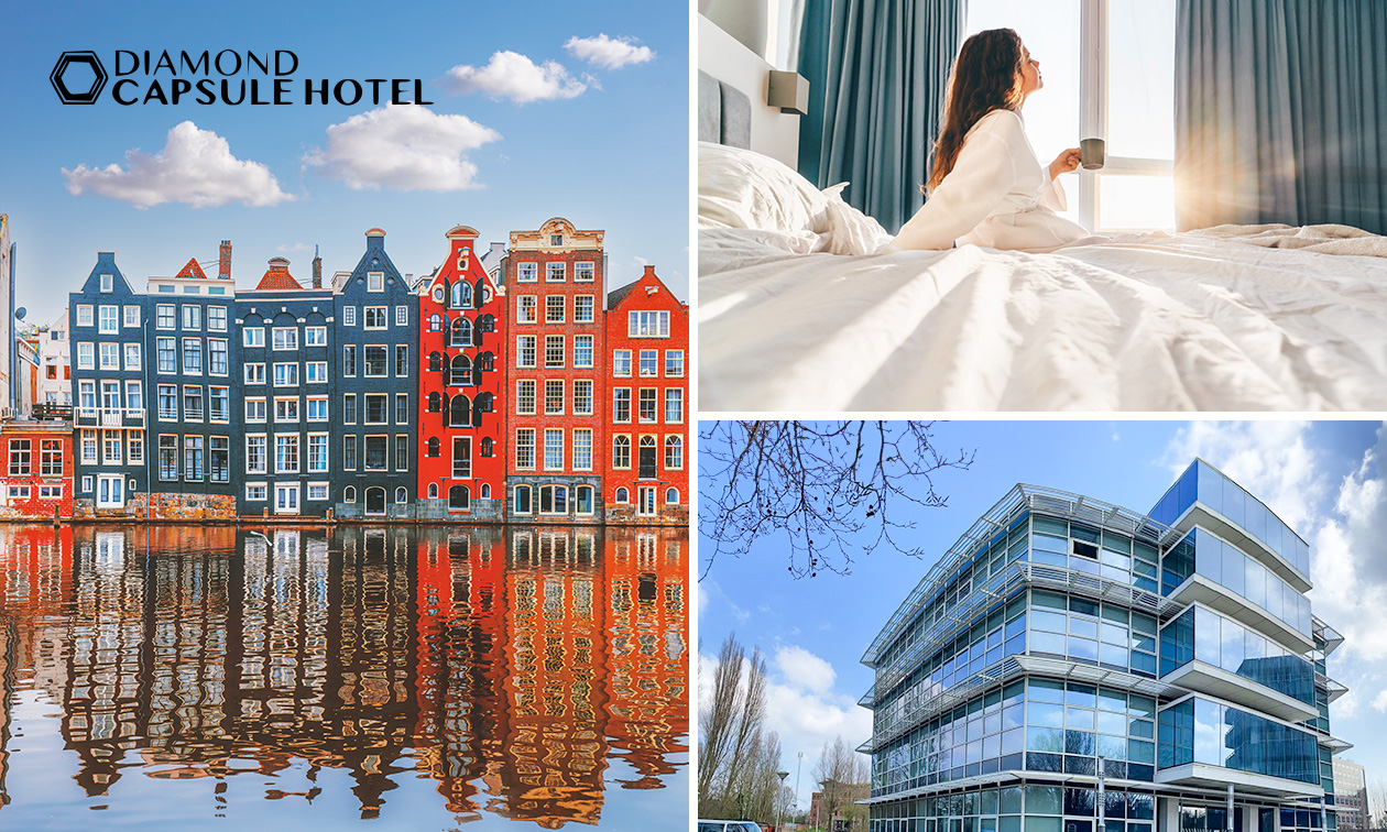 Overnachting voor 1 of 2 + ontbijt in een capsulehotel nabij Amsterdam