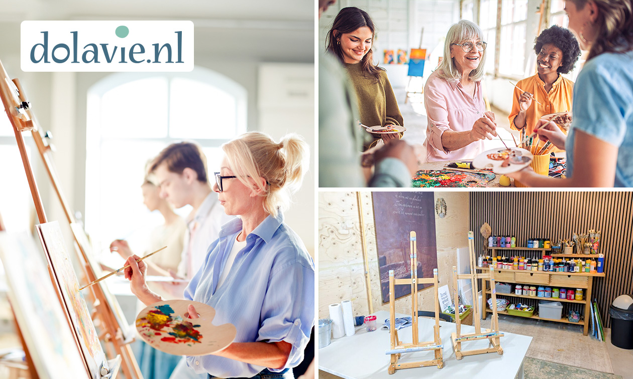 Groepsworkshop intuïtief schilderen met acrylverf op doek + drinken + lekkernij (2,5 uur) Groepsworkshop intuïtief schilderen met acrylverf op doek + drinken + lekkernij (2,5 uur)