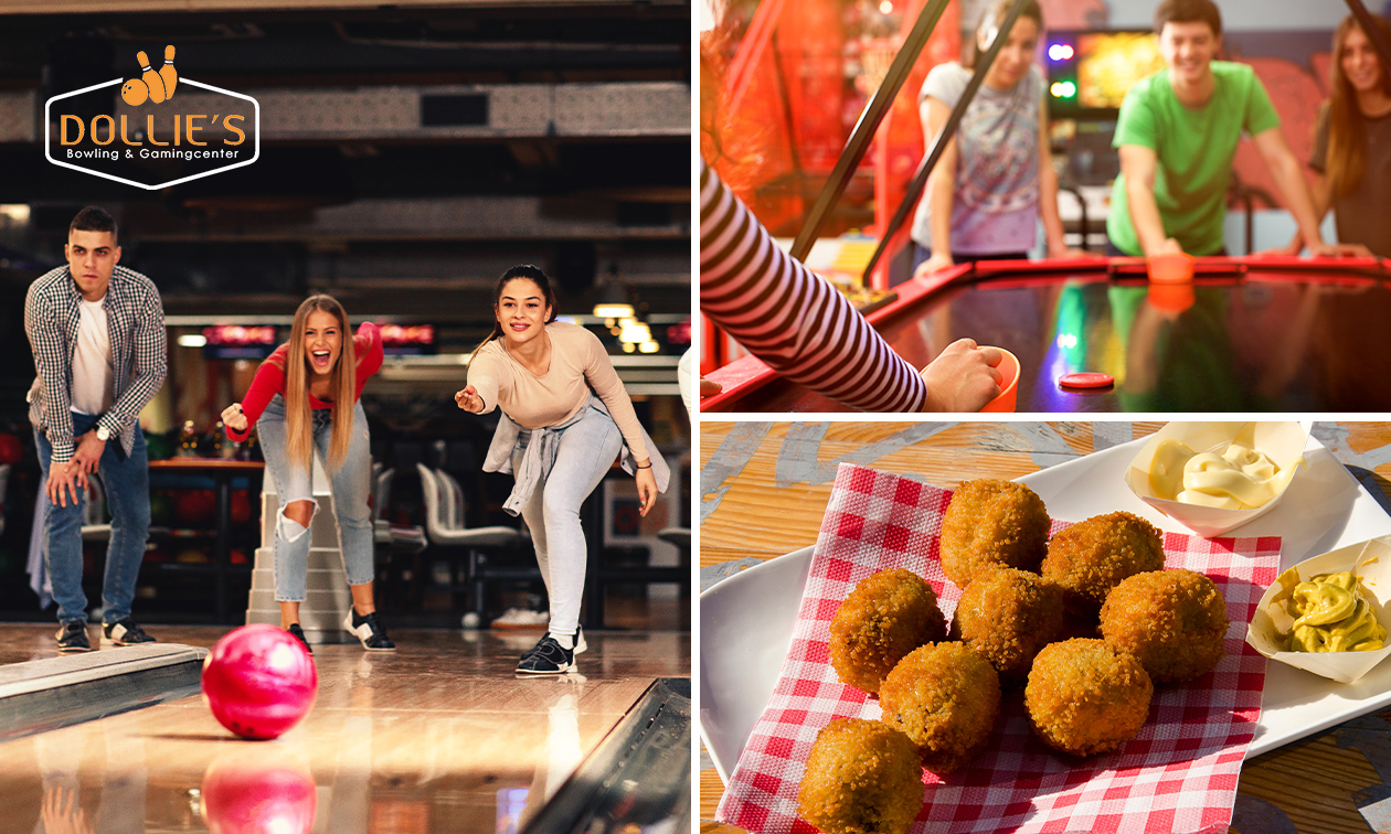 1 uur bowlen (tot 6 personen) + bitterballen + speeltegoed of 1 uur shufflen in hartje Uden