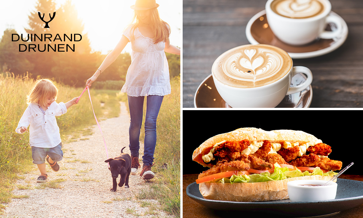 Wandelarrangement met warme drank + gebak + 2-gangen keuzelunch Wandelarrangement met warme drank + gebak + 2-gangen keuzelunch