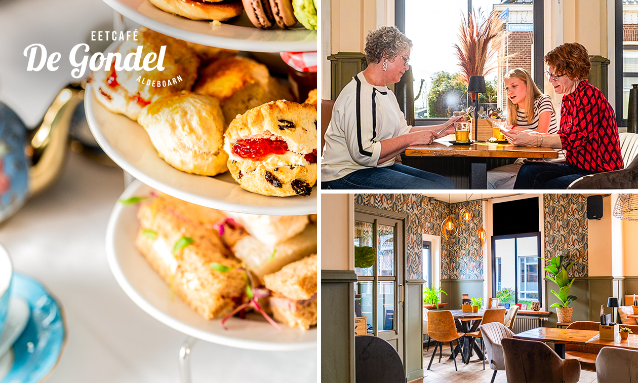 High tea incl. onbeperkt thee bij Eetcafé de Gondel
