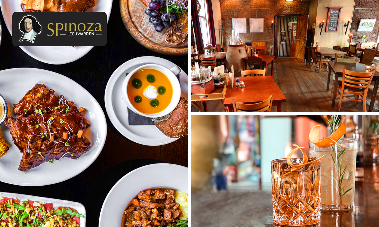 3-gangendiner à la carte evt. + cocktail en moordspel bij Eetcafé Spinoza