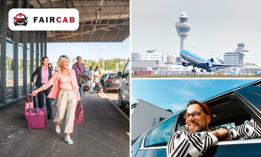 Luchthavenvervoer van of naar Schiphol (1 t/m 4 pers)