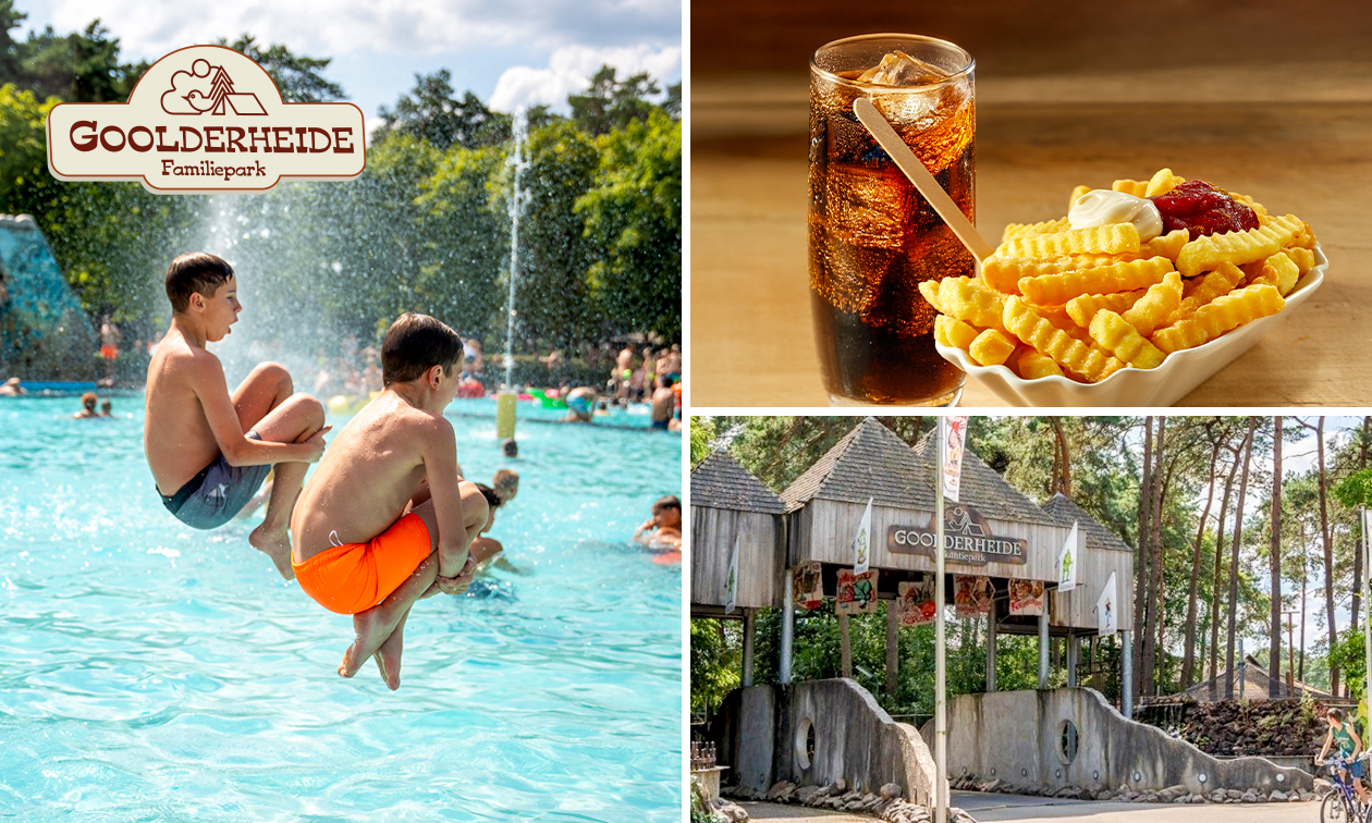 Entree buitenzwembad of minigolf + friet en frisdrank of pizza