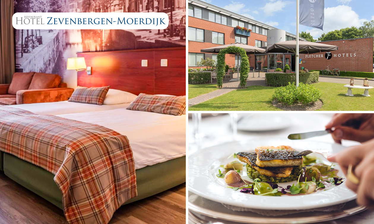 Overnachting(en) voor 2 + ontbijt + hoofdgerecht bij Fletcher