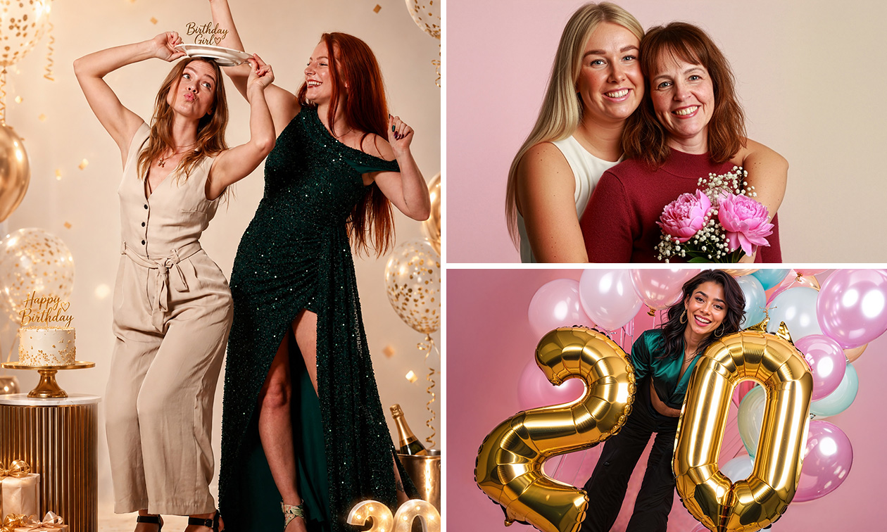 Verjaardag-, moeder/vaderdag- of iets te vieren-fotoshoot (max. 25 personen) + 2 foto's