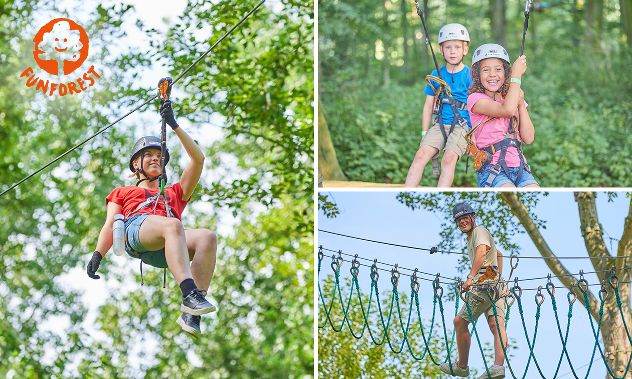 Entreeticket klimbos Fun Forest voor kind (vanaf 2,5 jaar) en/of volwassene (2 of 3 uur)
