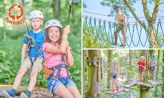Eintrittsticket Kletterwald Fun Forest für Kind und/oder Erwachsenen (2 oder 3 Stunden)