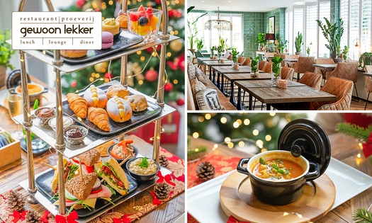 High tea + bubbels + dessert bij Gewoon Lekker