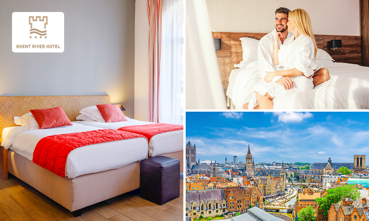 1 of 2 overnachting(en) voor 2 + ontbijt + late check-out + welkomstdrankje in hartje Gent