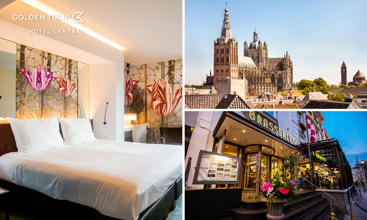 Overnachting voor 2 + ontbijt + borrelplank of cava in hartje Den Bosch