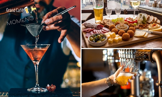Bier- of cocktailproeverij + borrelplank bij Grand Café Moments
