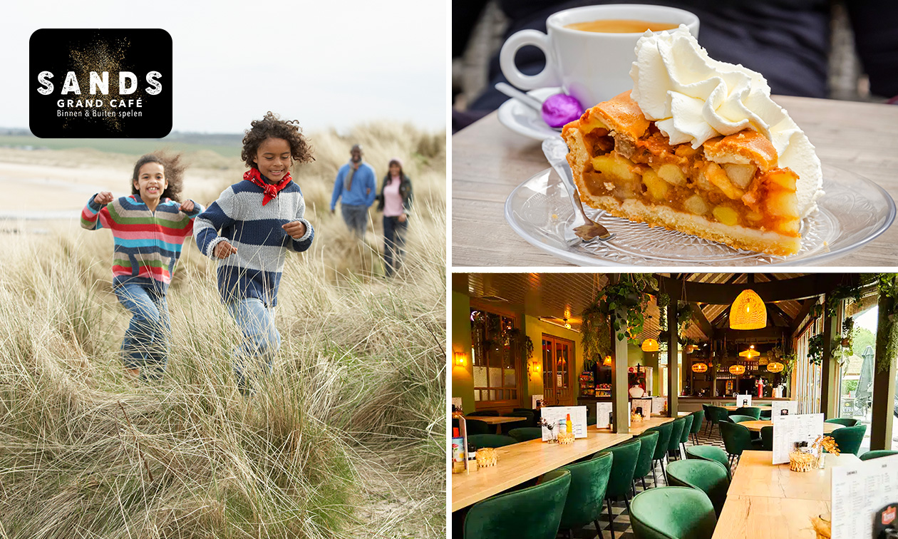 Wandelarrangement + warme drank + gebak + 2-gangenlunch bij Grand Café Sands
