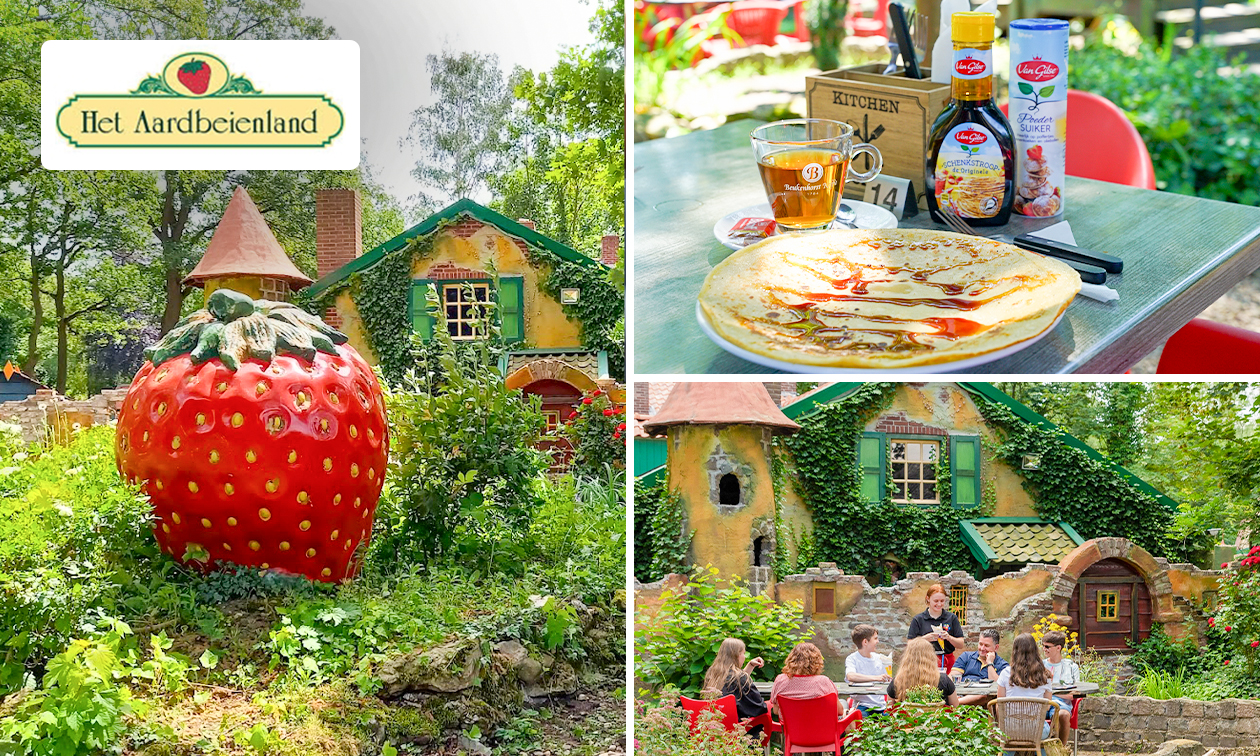 Entree voor Het Aardbeienland + aardbeienknuffel of -kussen + evt. drankje en hapje