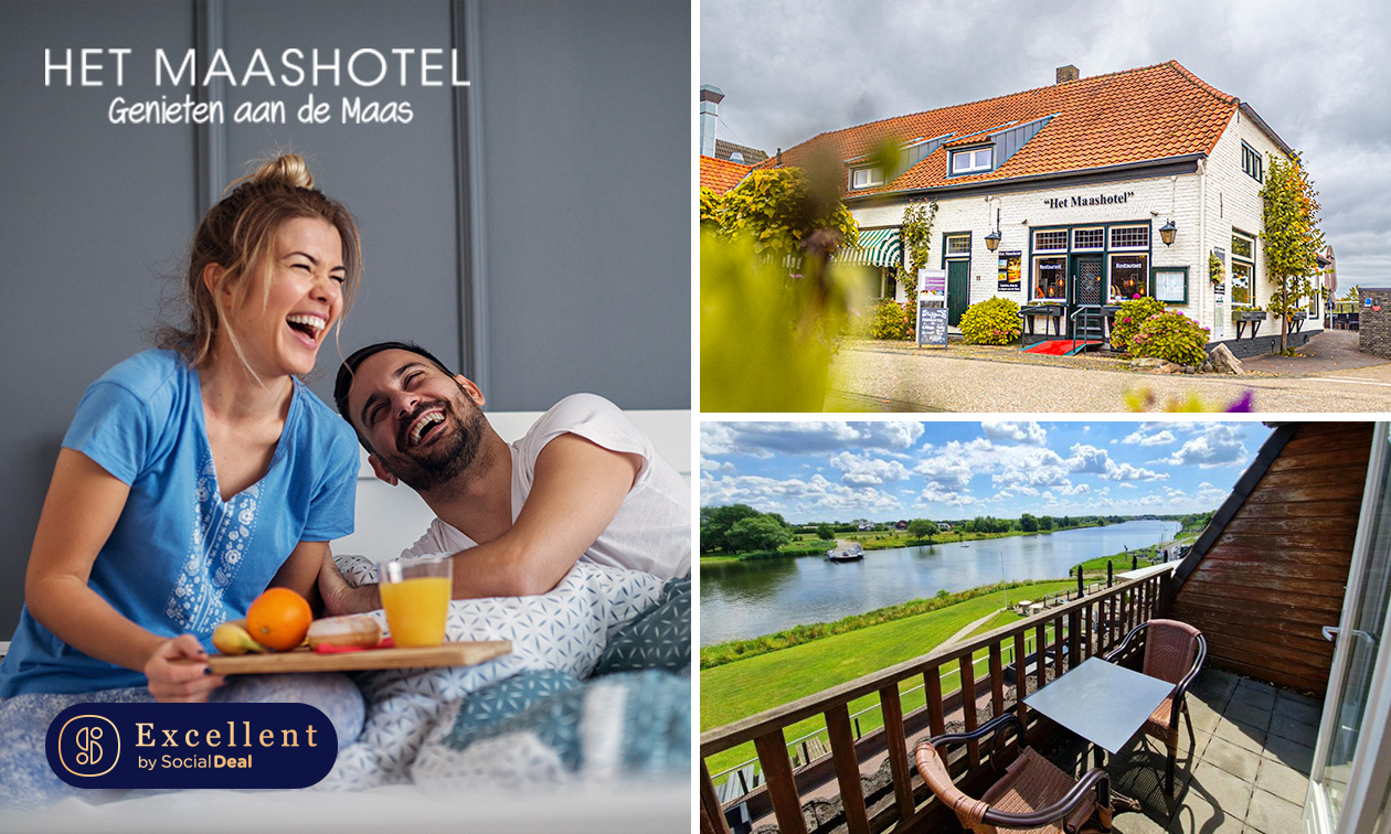 Overnachting voor 2 tot 4 + evt. ontbijt + evt. 3-gangendiner à la carte aan de Maas