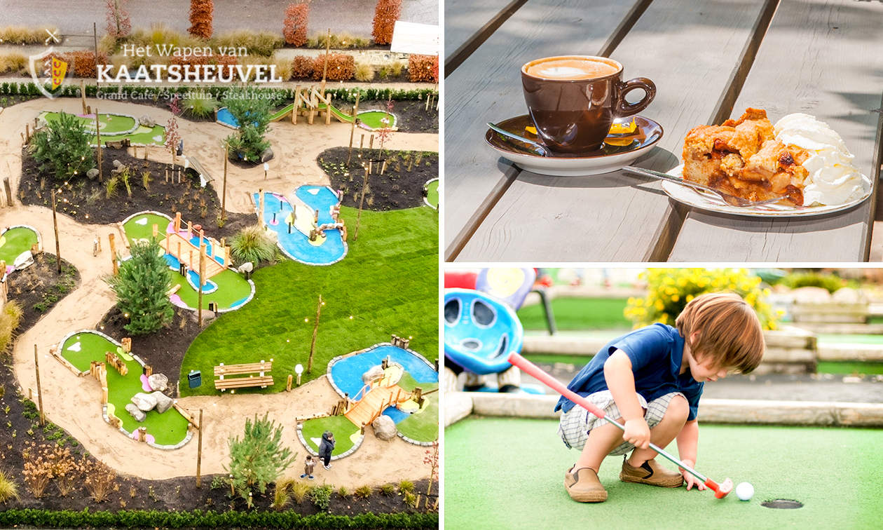 Minigolf met 15 holes + drankje + gebak naar keuze bij Het Wapen van Kaatsheuvel