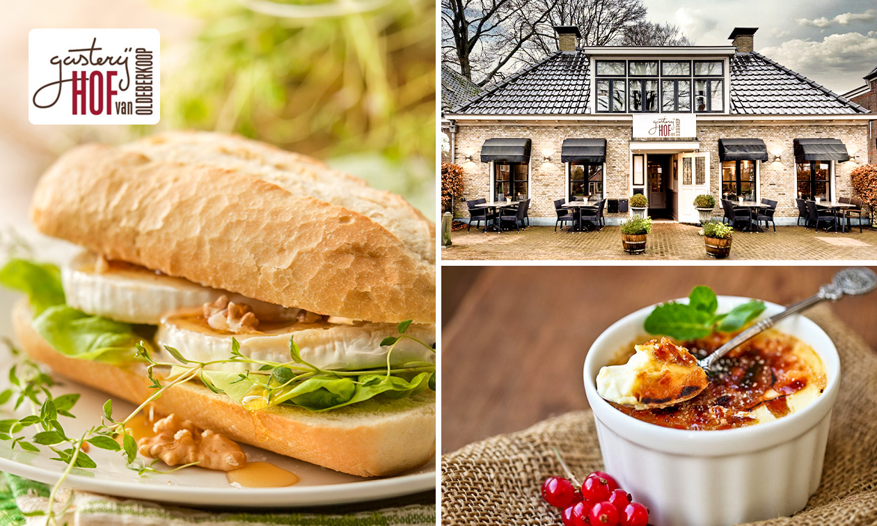 2-gangen keuzelunch bij Hof van Oldeberkoop